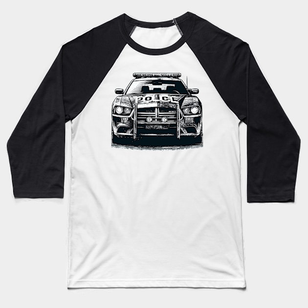 Police car Baseball T-Shirt by Vehicles-Art